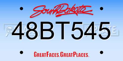 48BT545 South Dakota License Plate