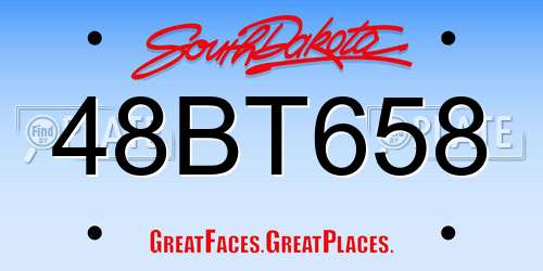 48BT658 South Dakota License Plate