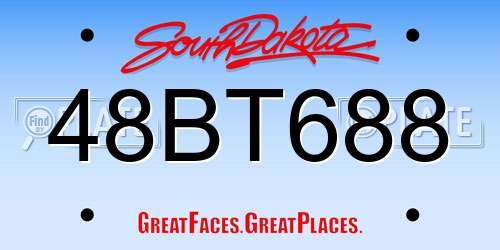 48BT688 South Dakota License Plate