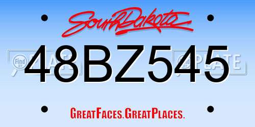 48BZ545 South Dakota License Plate