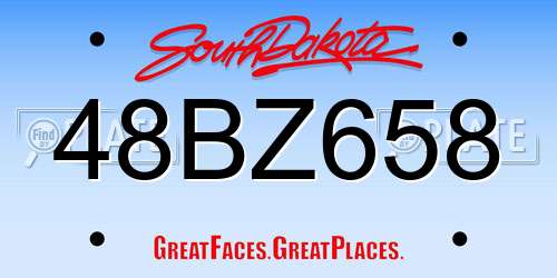 48BZ658 South Dakota License Plate