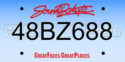 48BZ688 South Dakota License Plate