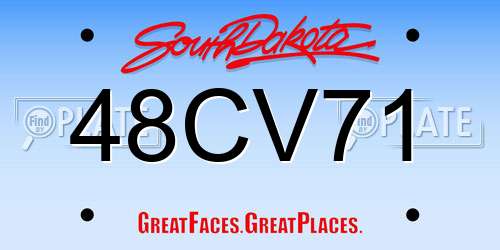48CV71 South Dakota License Plate