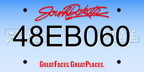 48EB060 South Dakota License Plate