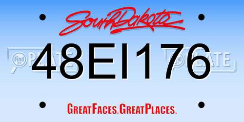 48EI176 South Dakota License Plate