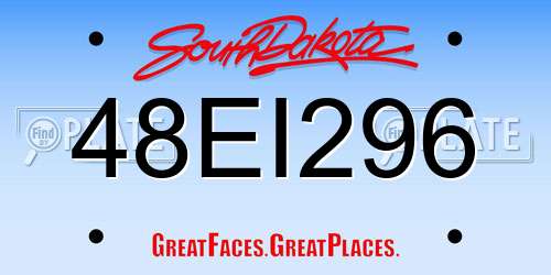 48EI296 South Dakota License Plate