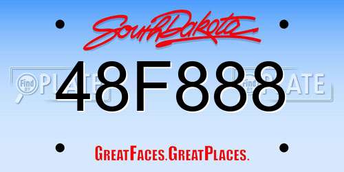 48F888 South Dakota License Plate