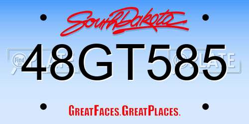 48GT585 South Dakota License Plate