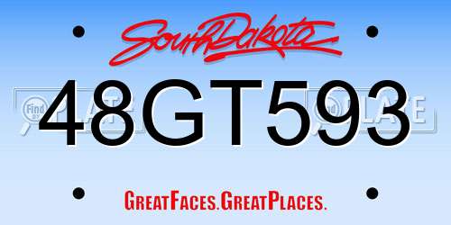 48GT593 South Dakota License Plate