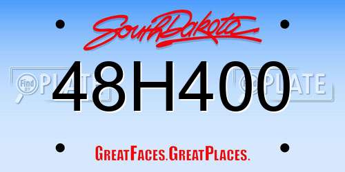 48H400 South Dakota License Plate