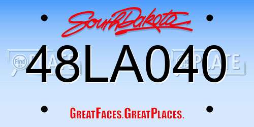 48LA040 South Dakota License Plate