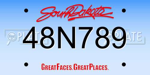 48N789 South Dakota License Plate