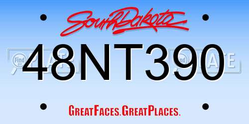 48NT390 South Dakota License Plate