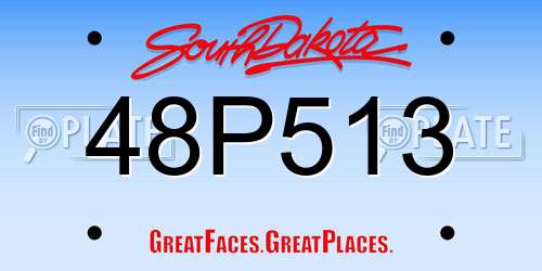 48P513 South Dakota License Plate