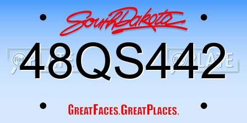 48QS442 South Dakota License Plate