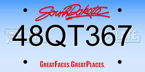 48QT367 South Dakota License Plate