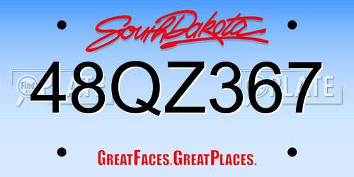 48QZ367 South Dakota License Plate