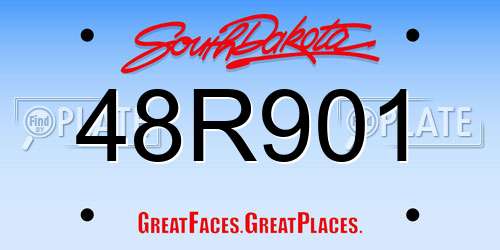 48R901 South Dakota License Plate