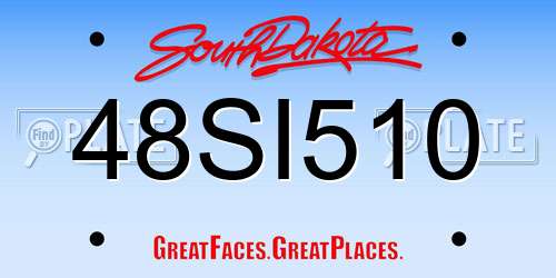48SI510 South Dakota License Plate