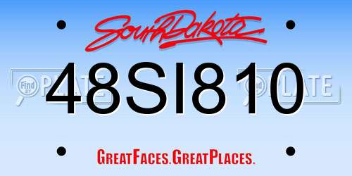 48SI810 South Dakota License Plate