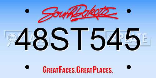 48ST545 South Dakota License Plate