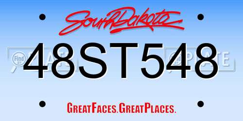48ST548 South Dakota License Plate