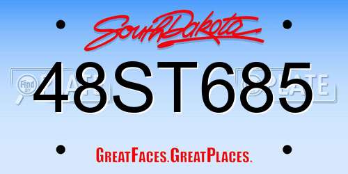 48ST685 South Dakota License Plate