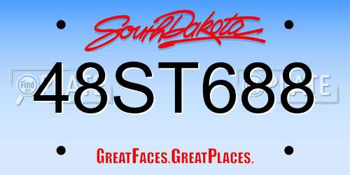 48ST688 South Dakota License Plate