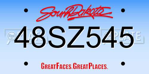 48SZ545 South Dakota License Plate