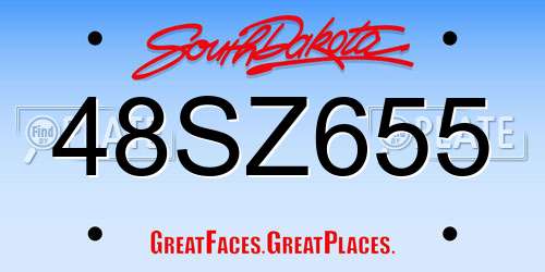 48SZ655 South Dakota License Plate