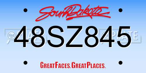 48SZ845 South Dakota License Plate