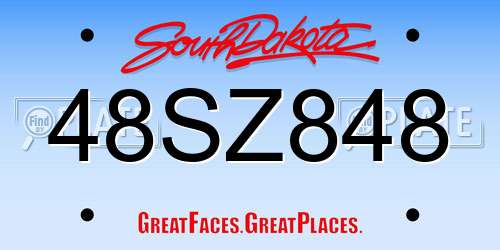 48SZ848 South Dakota License Plate