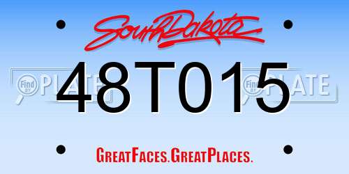 48T015 South Dakota License Plate