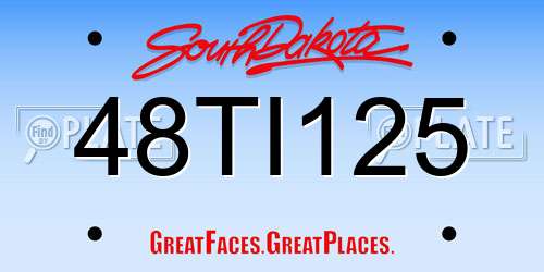 48TI125 South Dakota License Plate