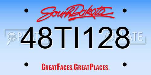 48TI128 South Dakota License Plate