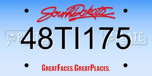 48TI175 South Dakota License Plate
