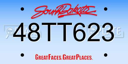 48TT623 South Dakota License Plate