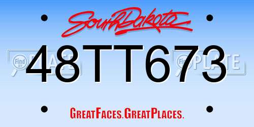 48TT673 South Dakota License Plate