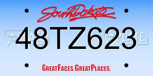 48TZ623 South Dakota License Plate