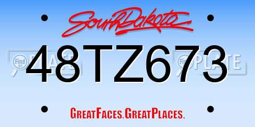 48TZ673 South Dakota License Plate