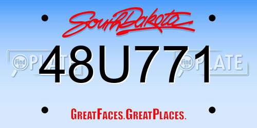 48U771 South Dakota License Plate