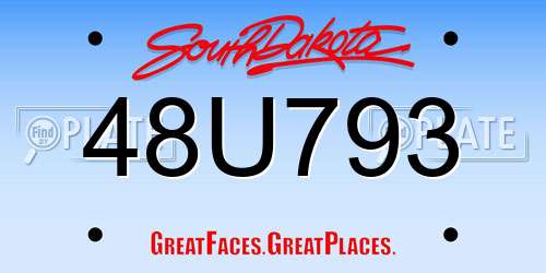 48U793 South Dakota License Plate