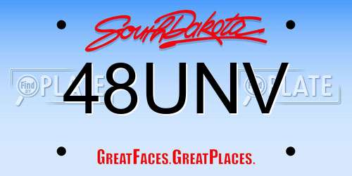 48UNV South Dakota License Plate