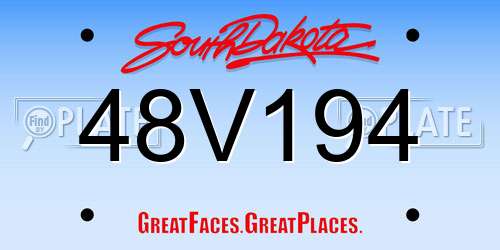 48V194 South Dakota License Plate