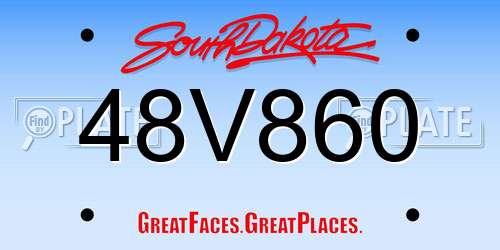48V860 South Dakota License Plate