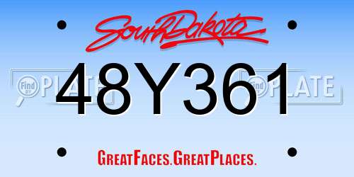 48Y361 South Dakota License Plate