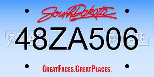 48ZA506 South Dakota License Plate