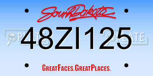 48ZI125 South Dakota License Plate