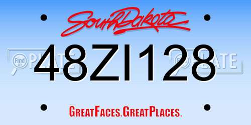48ZI128 South Dakota License Plate