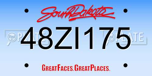 48ZI175 South Dakota License Plate